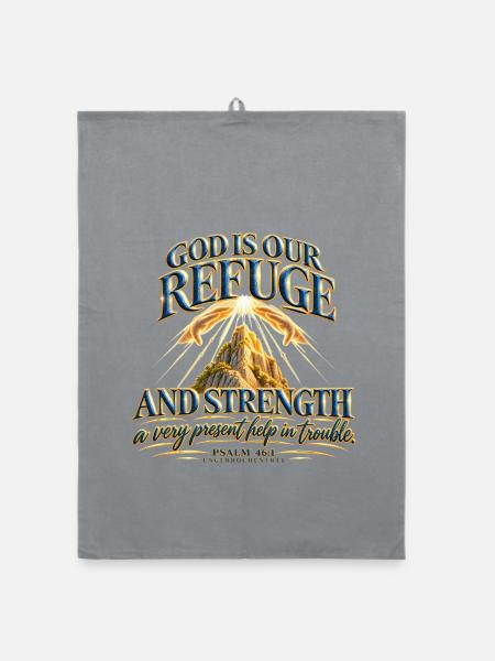 God is our help Psalm 46 - Organic Geschirrtuch - Grau