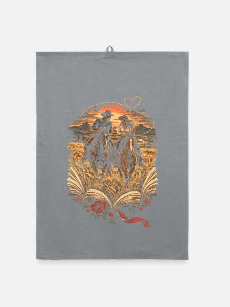 Cowboy Romance - Organic Geschirrtuch - Grau - Vorne