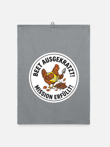 Hühnerhaltung Beet Ausgekratzt Garten Huhn Henne - Organic Geschirrtuch - Grau