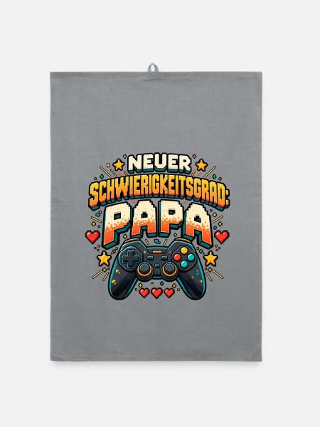 Neuer Schwierigkeitsgrad Papa - Organic Geschirrtuch - Grau - Vorne