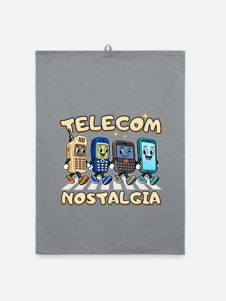 Telekommunikations-Nostalgie-Abteistraße - Organic Geschirrtuch - Grau