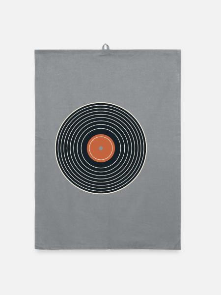 Vinyl Sessions - Organic Geschirrtuch - Grau