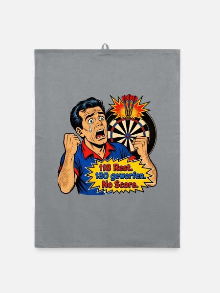 PopArt Dartscheibe - Organic Geschirrtuch - Grau - Vorne