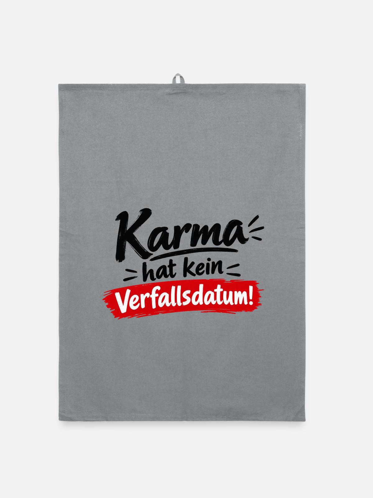 Karma Hat Kein Verfallsdatum - Organic Geschirrtuch - Grau - Vorne