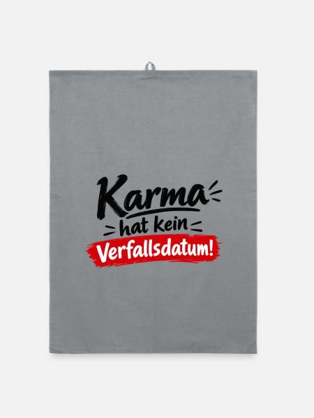 Karma Hat Kein Verfallsdatum - Organic Geschirrtuch - Grau - Vorne