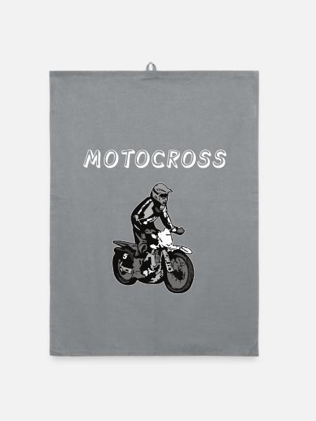 motocross - Organic Geschirrtuch - Grau - Vorne