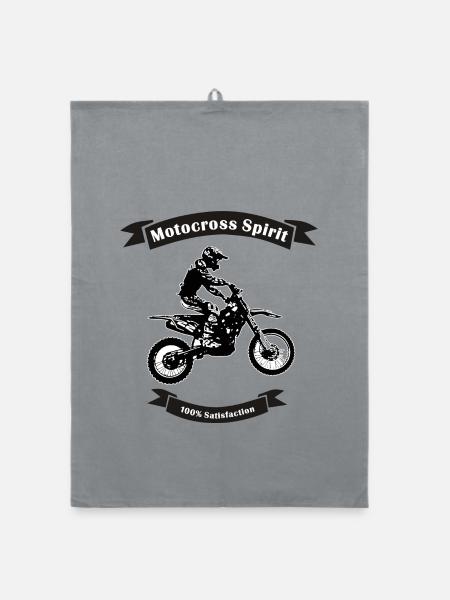 motocross spirit - Organic Geschirrtuch - Grau - Vorne