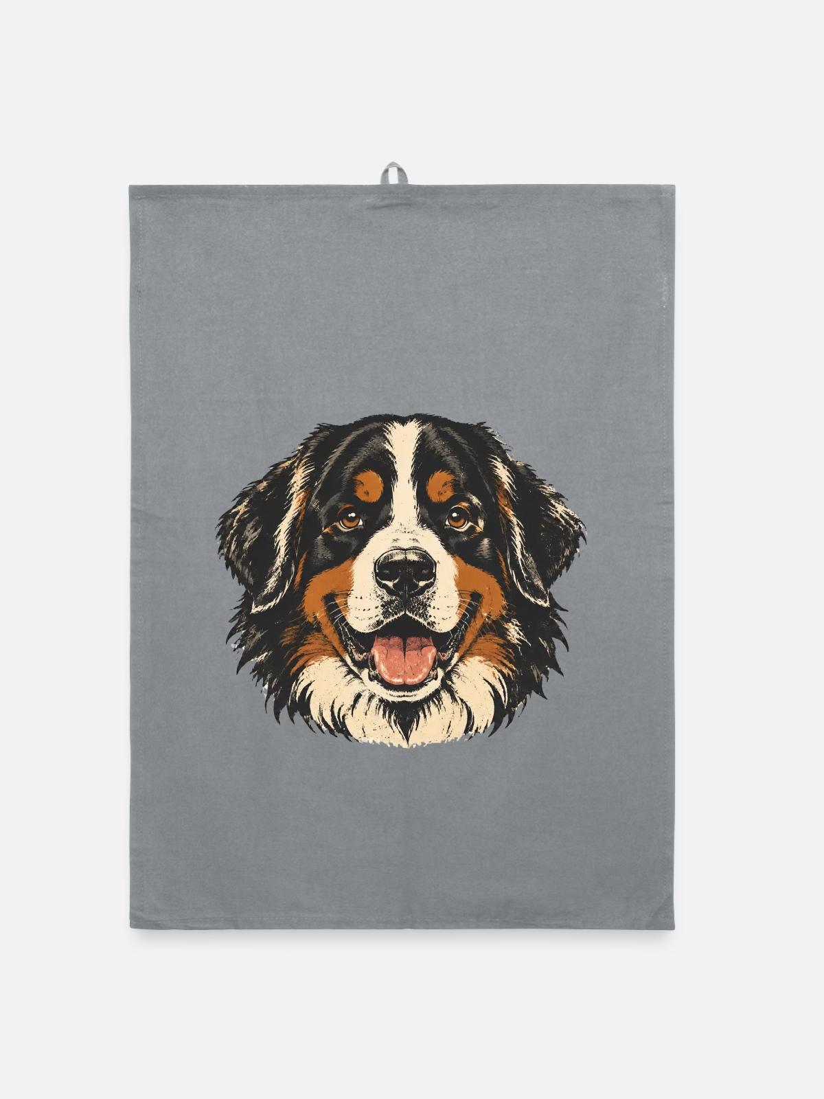 Alter-Berner Sennenhund - Organic Geschirrtuch - Grau - Vorne