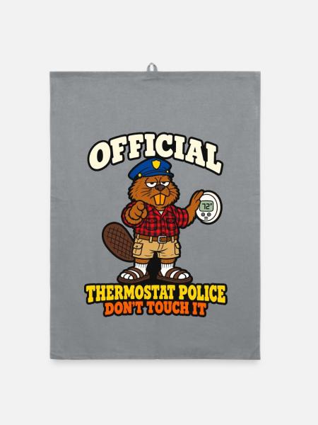 Offizielle Thermostatpolizei Fass das nicht an, lustiger Papa. - Organic Geschirrtuch - Grau - Vorne