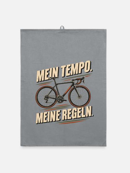 Mein Tempo, Meine Regeln Fahrrad - Organic Geschirrtuch - Grau - Vorne