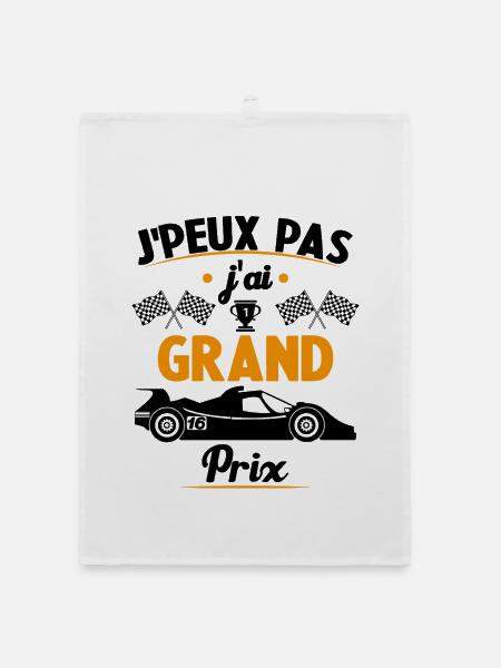 Je peux pas j'ai Grand Prix - Torchon bio - blanc - Devant