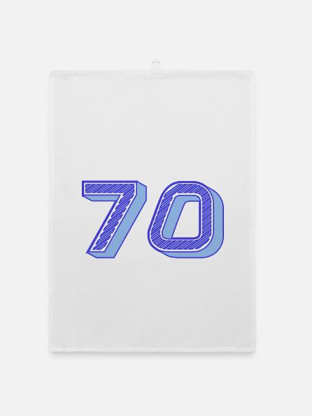 70. 70 YEARS. 70th ANNIVERSARY. 70 YEARS ANNIVERSARY. - Organic dish towel - white - Front