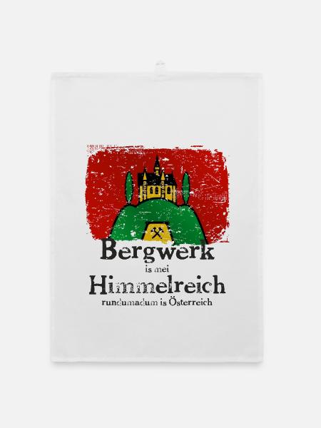 Bergwerk ist mein Himmelreich im Burgenland - Organic Geschirrtuch - Weiß - Vorne