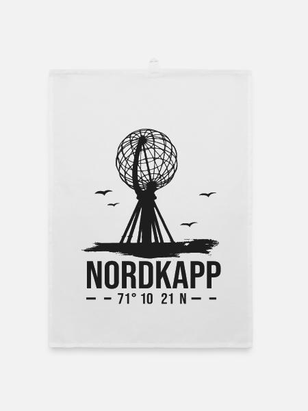 Nordkap Nordkap Norwegen Nordkap - Organic Geschirrtuch - Weiß