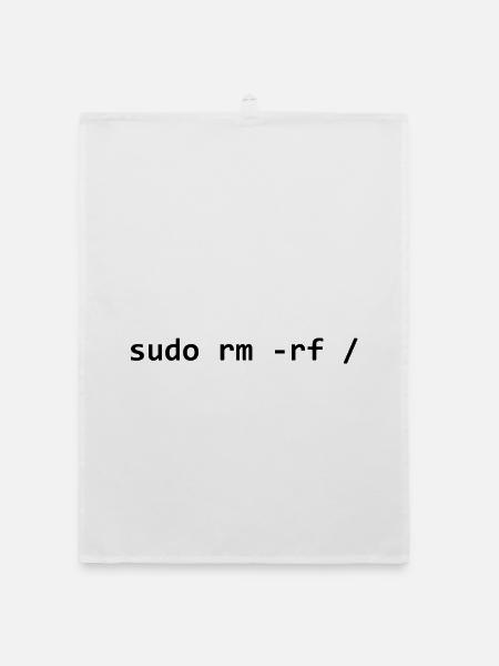 sudo rm rf - Organic dish towel - white