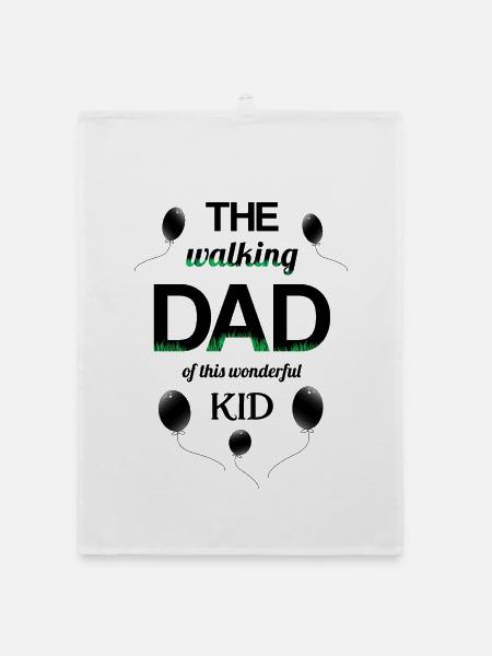 walking dad kid proud dad child - Organic Geschirrtuch - Weiß