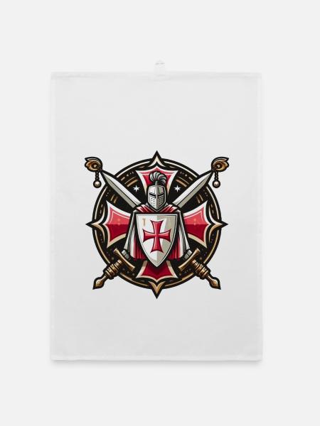 Knights templar - Organic dish towel - white - Front