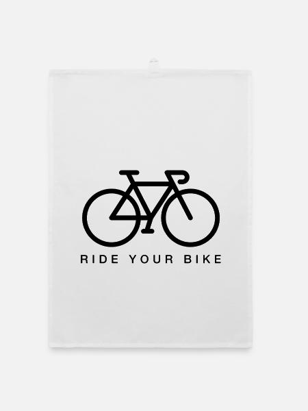 Bicycle - Ride your bike - Organic Geschirrtuch - Weiß