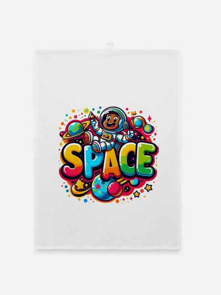 Enfant astronaute de l’espace - Torchon bio - blanc - Devant