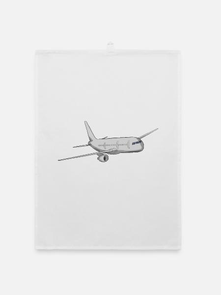 Flugzeug - Organic Geschirrtuch - Weiß