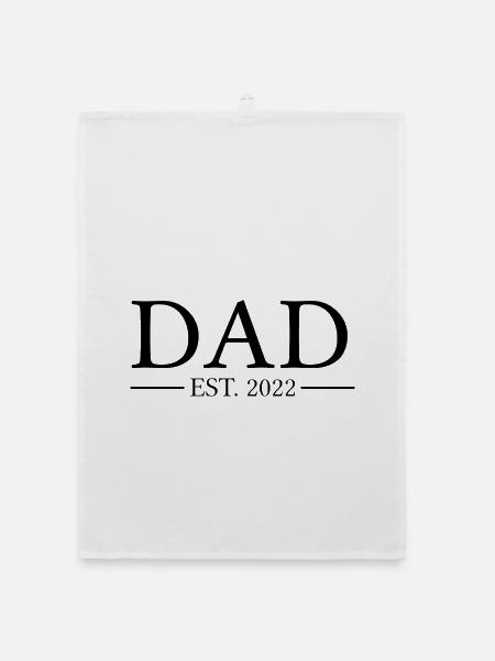 Dad EST 2022 - Organic Geschirrtuch - Weiß - Vorne