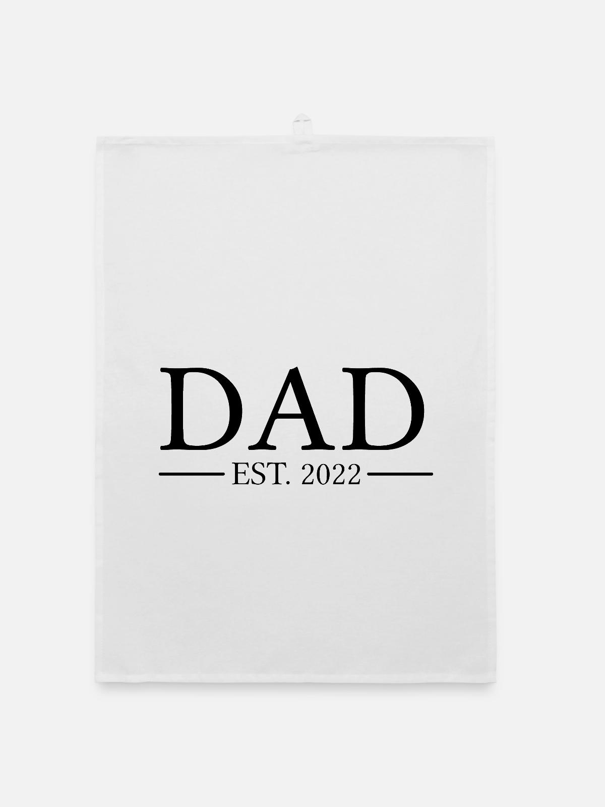 Dad EST 2022 - Organic Geschirrtuch - Weiß - Vorne