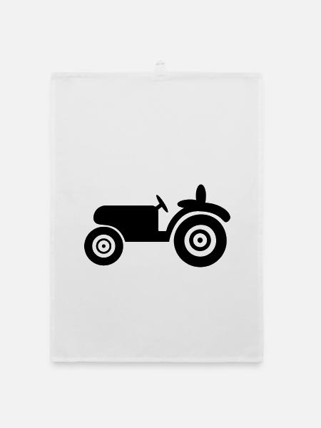 Traktor - Oldtimer - Organic Geschirrtuch - Weiß - Vorne