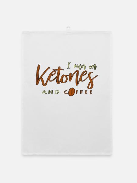 I Run On Ketones And Coffee Keto saying gift - Organic dish towel - white - Front