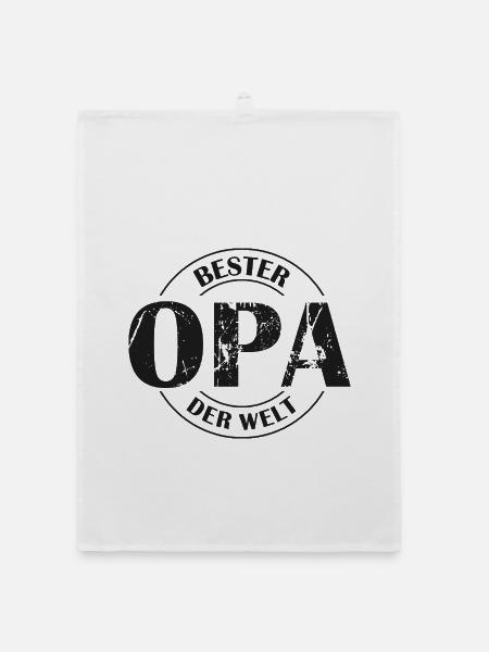Bester Opa der Welt - Organic Geschirrtuch - Weiß - Vorne