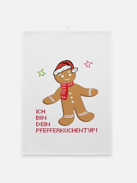 Advent, Pfefferkuchen - Organic Geschirrtuch - Weiß