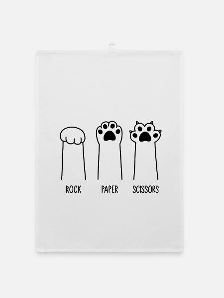 Roche Papier Ciseaux - Torchon bio - blanc - Devant