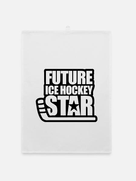 Zukünftige Ice Hockey Star - Organic Geschirrtuch - Weiß