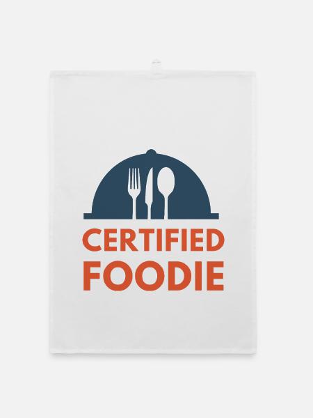 certified food lover Essen Foodie - Organic Geschirrtuch - Weiß - Vorne