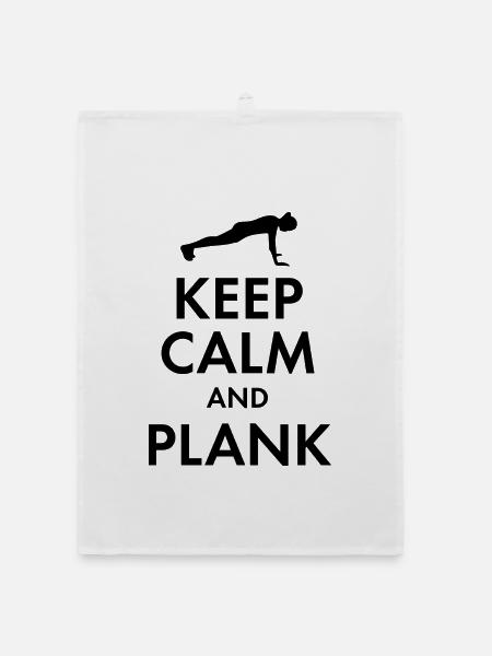 KEEP CALM AND PLANK - Organic Geschirrtuch - Weiß