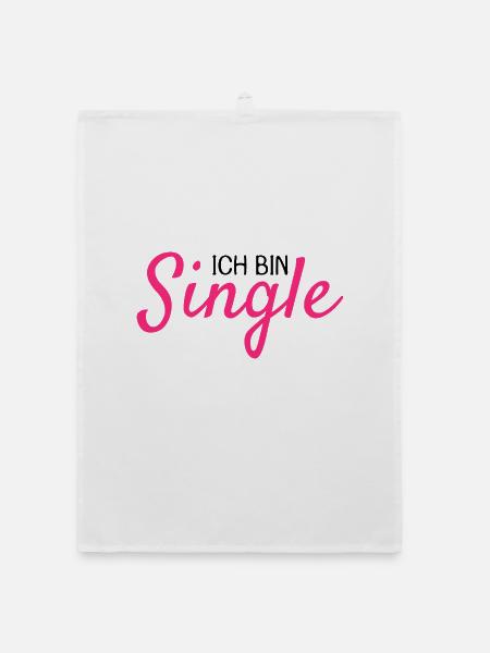 Ich bin Single - Organic Geschirrtuch - Weiß - Vorne