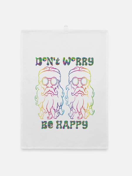 Psychedelische Hippies - Organic Geschirrtuch - Weiß - Vorne
