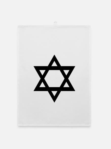 Solidarität, Israel, Davidstern - Organic Geschirrtuch - Weiß - Vorne