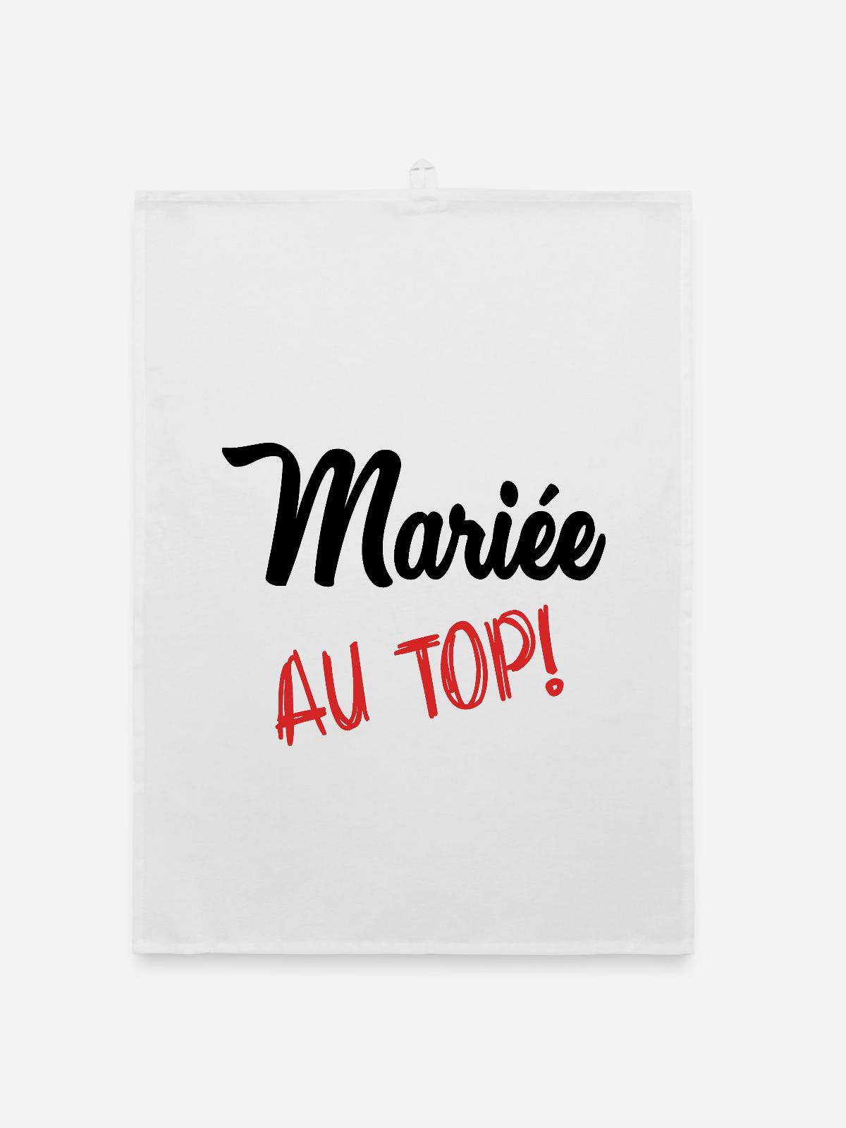 BRIDE-TO-BE - Organic dish towel - white - Front