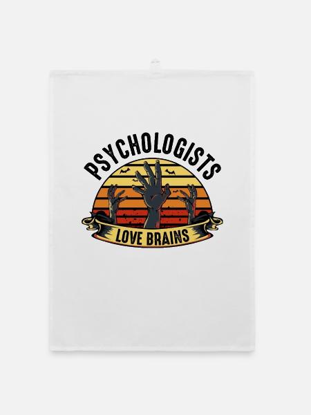 psychologue - Torchon bio - blanc - Devant