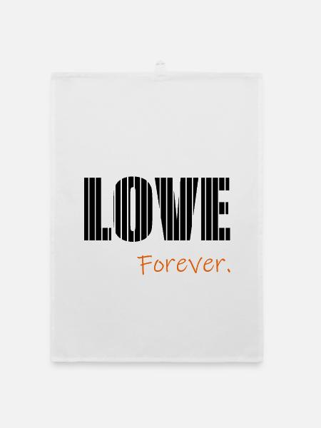 ICH LIEBE DICH. ICH LIEBE DICH. LIEBE. LIEBE. HERZ. - Organic Geschirrtuch - Weiß - Vorne