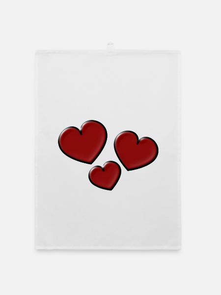 ICH LIEBE DICH. ICH LIEBE DICH. LIEBE. LIEBE. HERZ - Organic Geschirrtuch - Weiß - Vorne