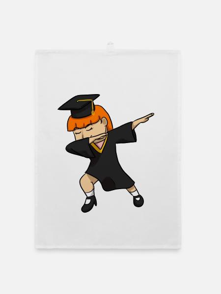 Graduation Girl - Organic Geschirrtuch - Weiß