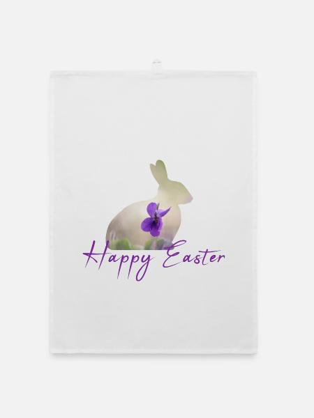 Happy Easter - Organic Geschirrtuch - Weiß - Vorne