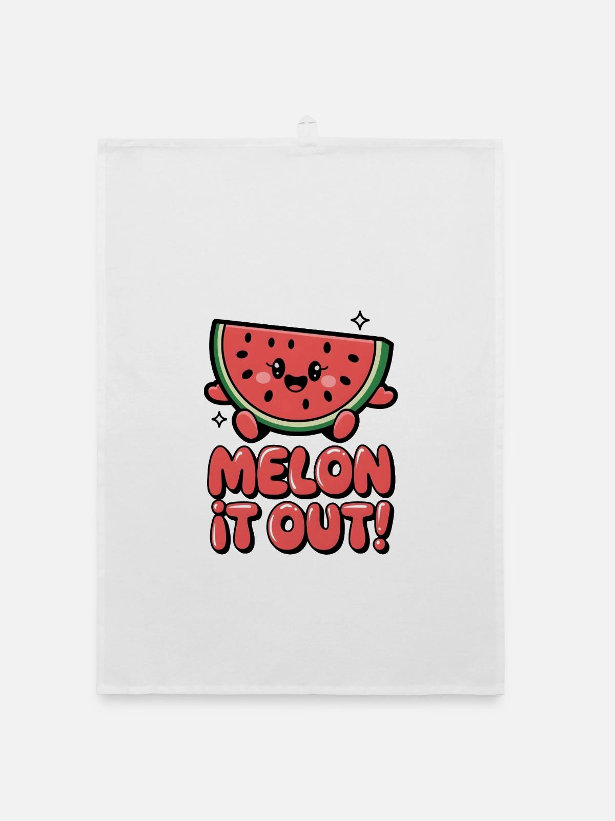 Melon It Out! - Organic dish towel - white - Front