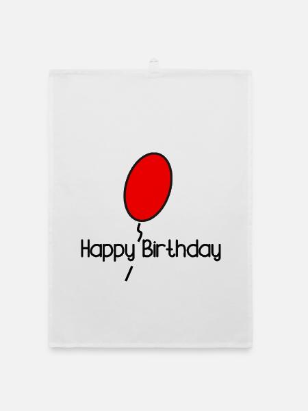 ALLES GUTE ZUM GEBURTSTAG. ALLES GUTE ZUM GEBURTSTAG. JAHRESTAG. - Organic Geschirrtuch - Weiß - Vorne