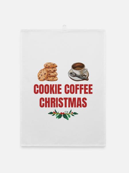 cookie coffee christmas eve - Organic Geschirrtuch - Weiß - Vorne