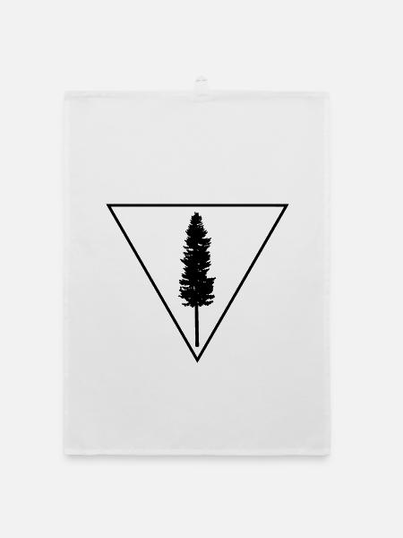 Tree in a triangle - Organic Geschirrtuch - Weiß - Vorne