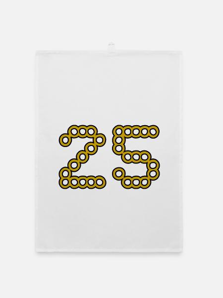 25. 25 YEARS. 25th ANNIVERSARY. 25 YEARS ANNIVERSARY. - Organic dish towel - white - Front