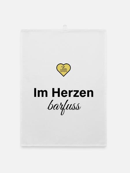 im herzen barfuss - Organic Geschirrtuch - Weiß