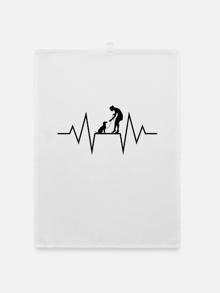 Hundetrainer Herzschlag Hundetrainerin Heartbeat - Organic Geschirrtuch - Weiß - Vorne